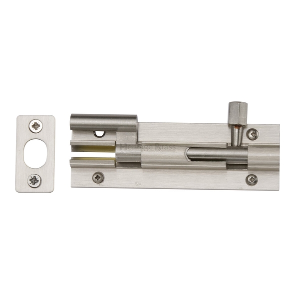 C1592 4-SN • 102 x 032mm • Satin Nickel • Heritage Brass Necked Barrel Bolt